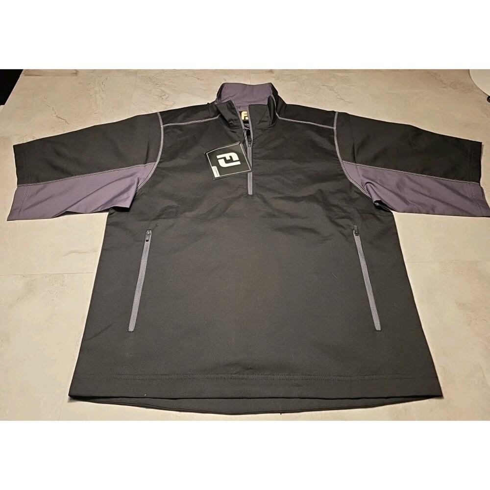 FootJoy Sport Short Sleeve Windshirt Golf/Black Charcoal Men's Small 32666 NWT
